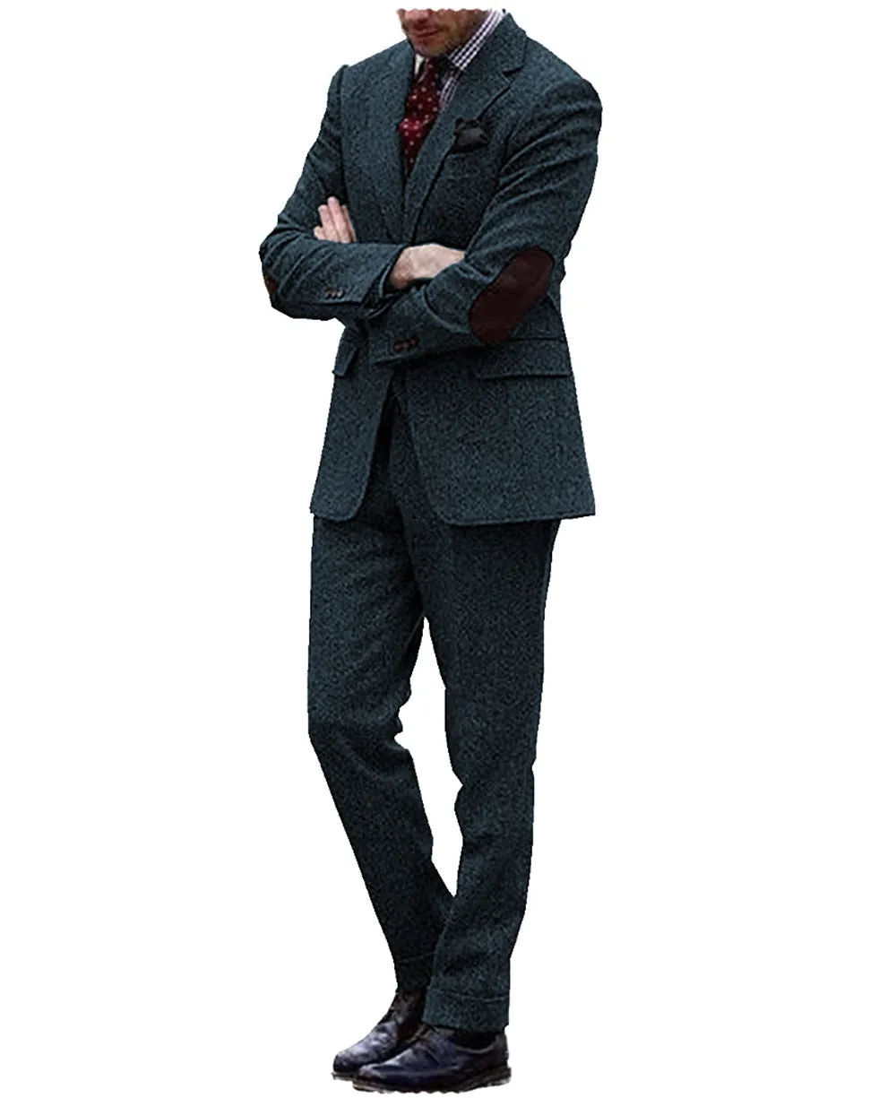 2 Pieces Notch Lapel Men Suit（Blazer Pants）