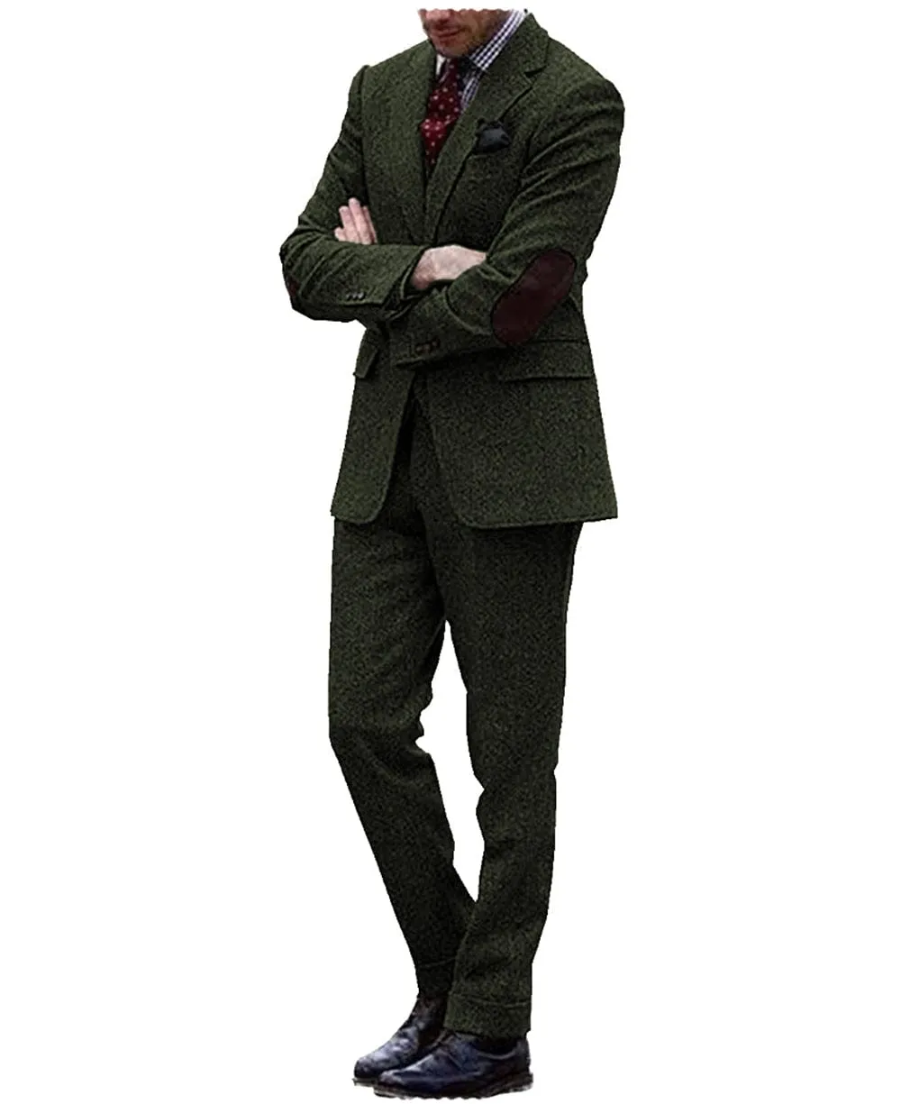 2 Pieces Notch Lapel Men Suit（Blazer Pants）