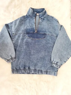 All Over Me Denim Pullover