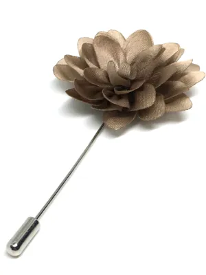 Amour Flower Lapel Pin, Sand Bronze