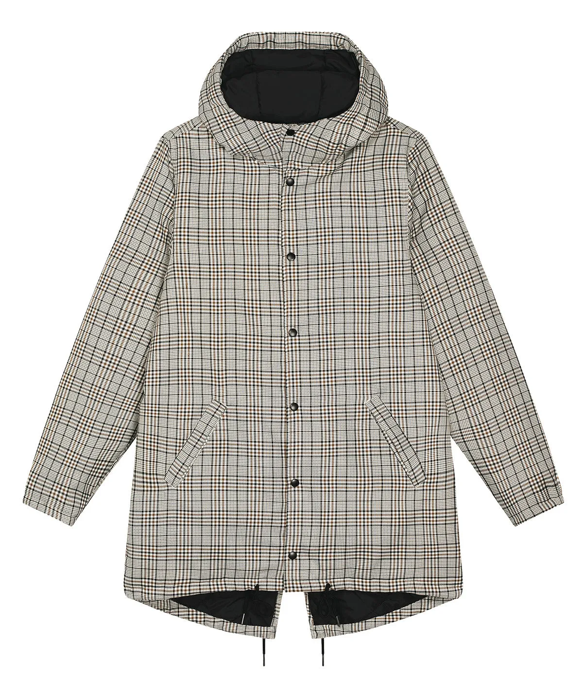 Beige Tweed Check - Unisex padded parka tweed jacket (STJU947)