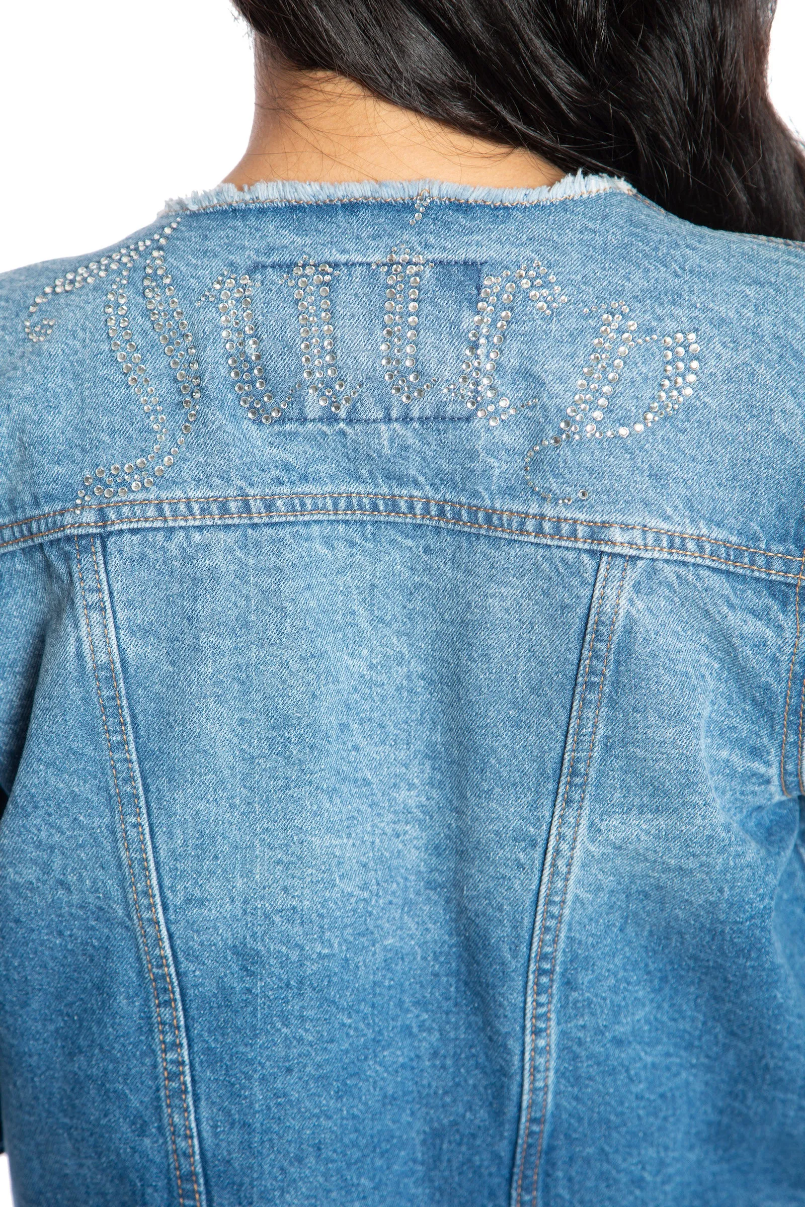 Big Bling Raw Collar Denim Jacket