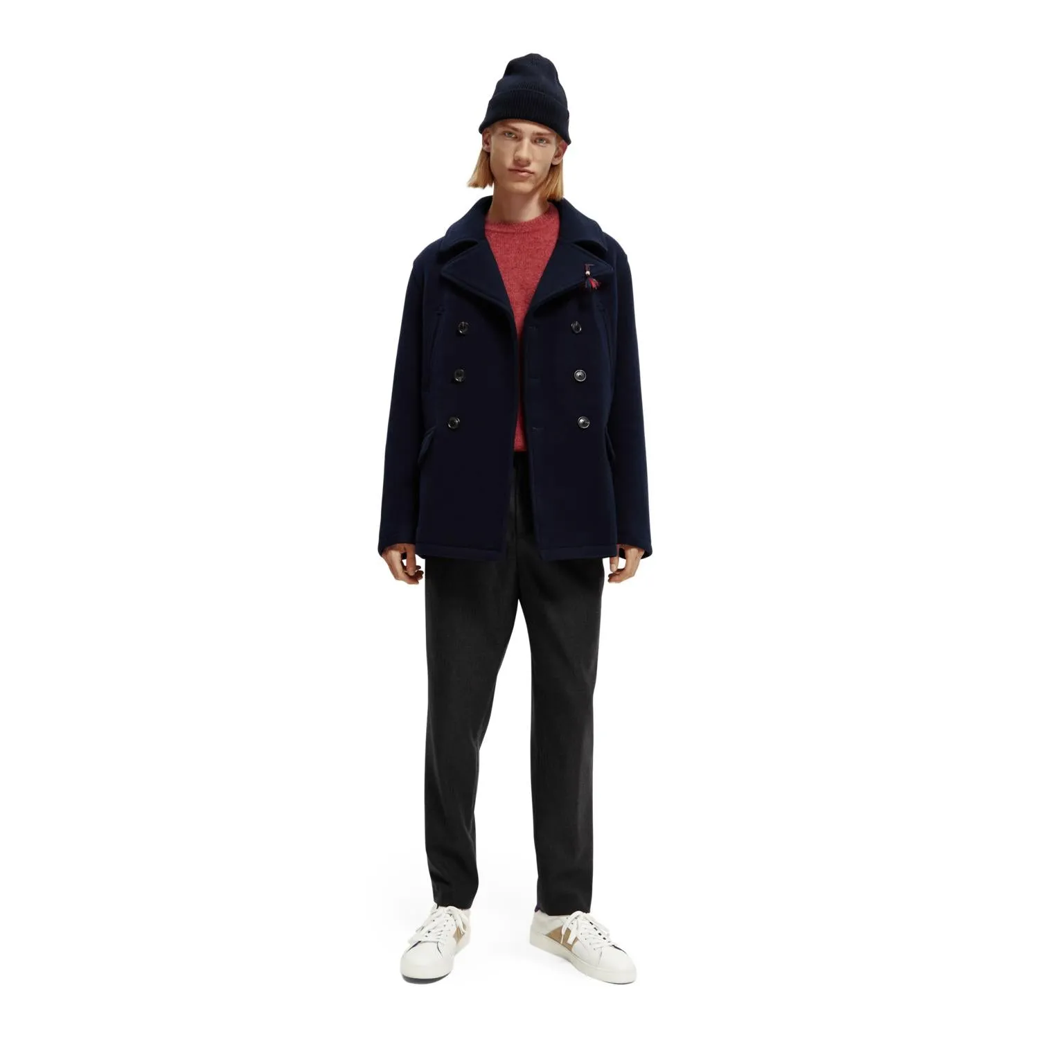 BONDED WOOL PEACOAT