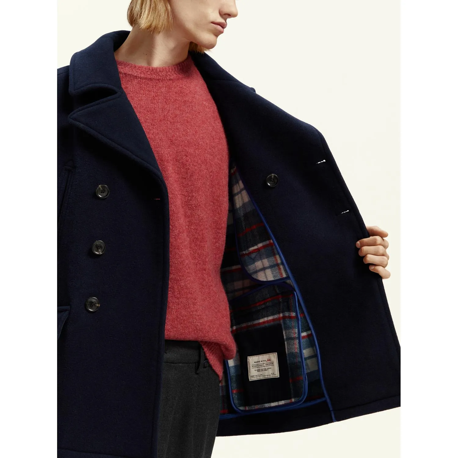 BONDED WOOL PEACOAT