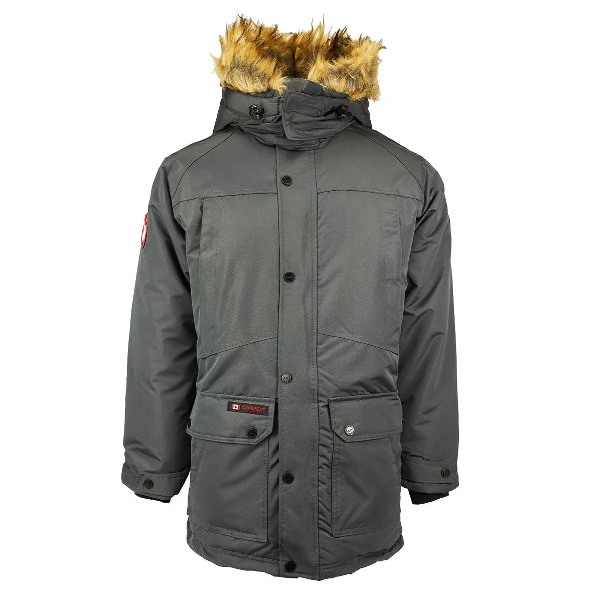 Canada Weather Gear Men's Fur Trim Hooded Parka Jacket