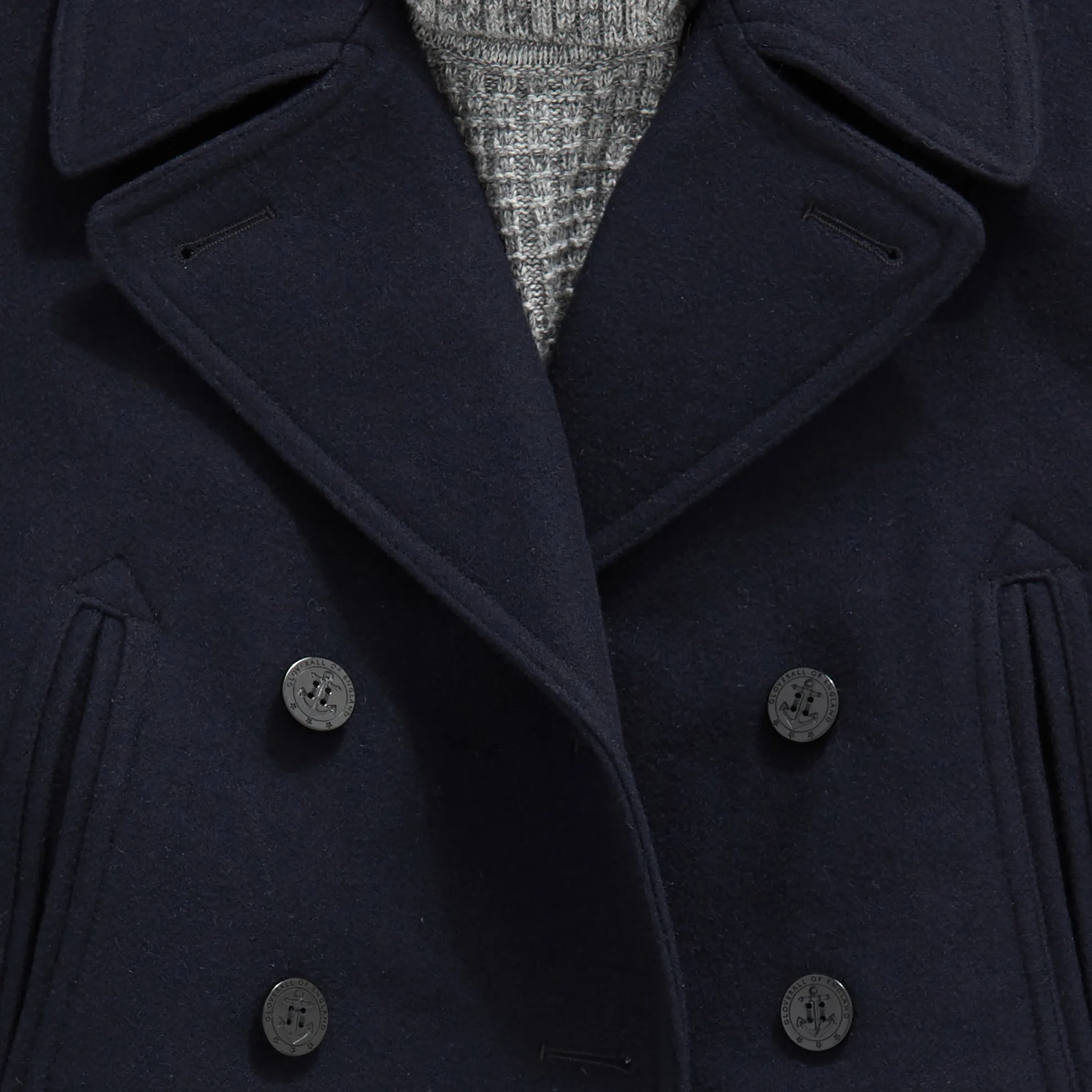 Churchill Peacoat By Gloverall - Navy