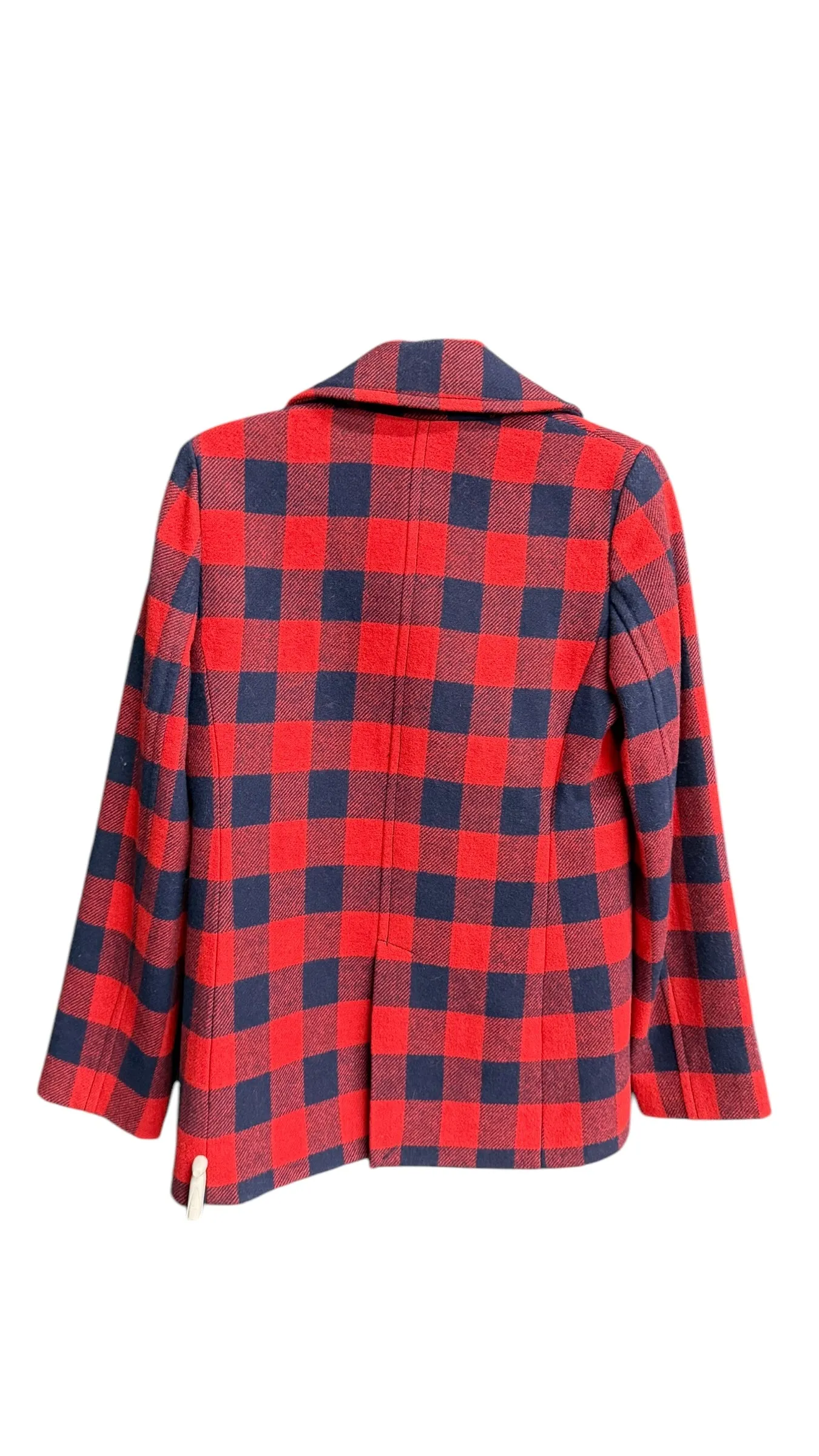 Coat Peacoat By J. Crew In Checkered Pattern, Size: S