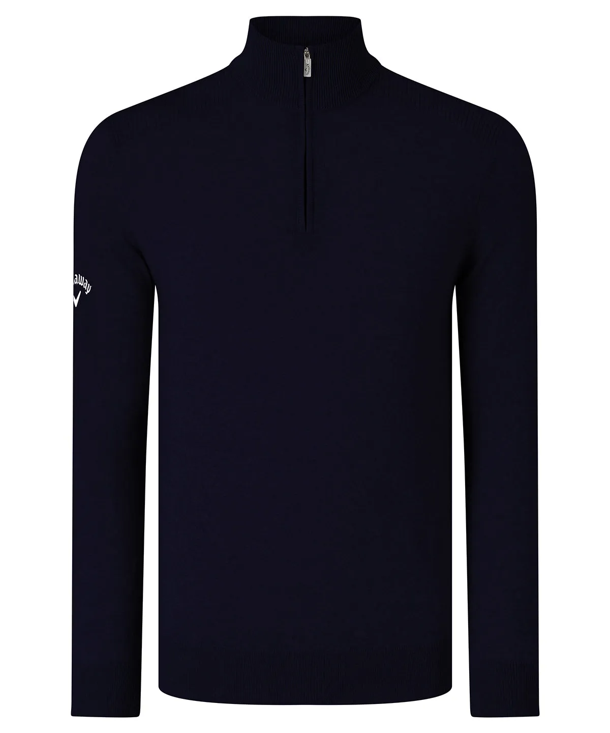 Dark Navy (Peacoat Navy) - Ribbed ¼ zip Merino sweater