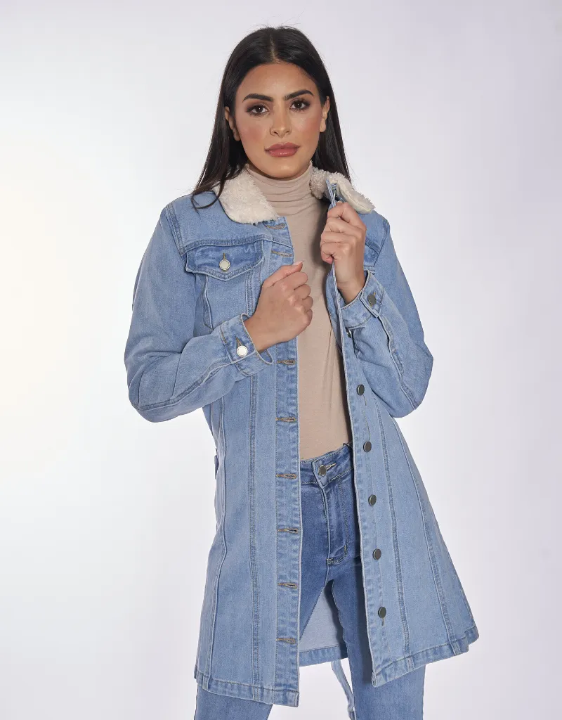 Denim Jacket Fur Collar