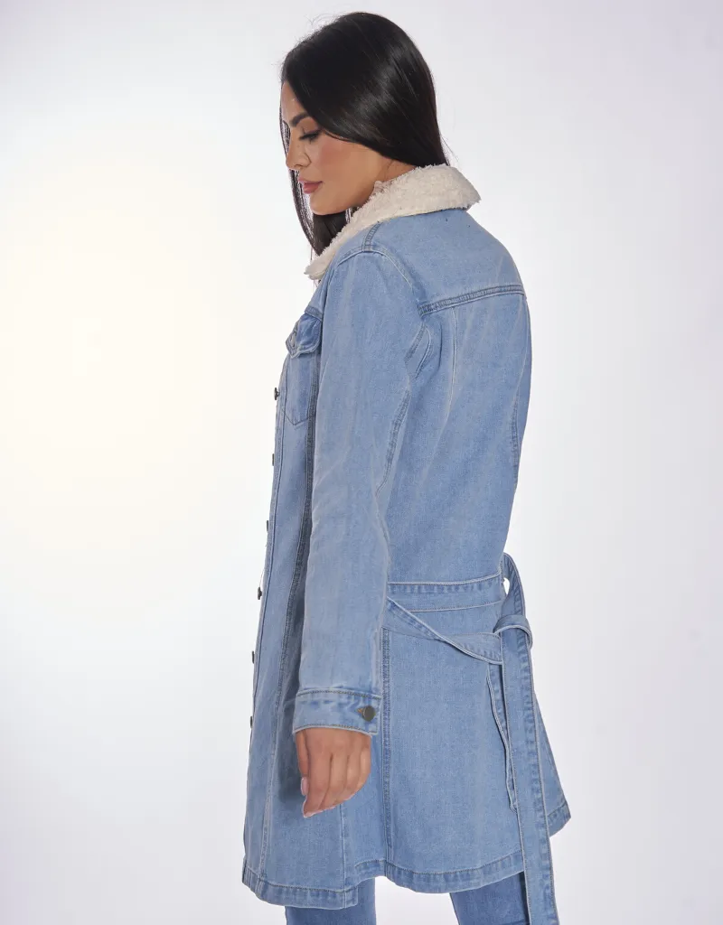 Denim Jacket Fur Collar