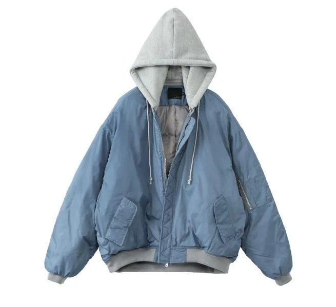 Denim Oversized Hooded Jacket