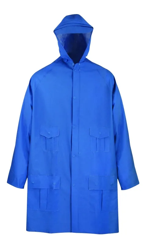 Diamondback 8156-L Rain Parka, L, Polyester/PVC, Blue, Zipper Closure :EA: QUANTITY: 1