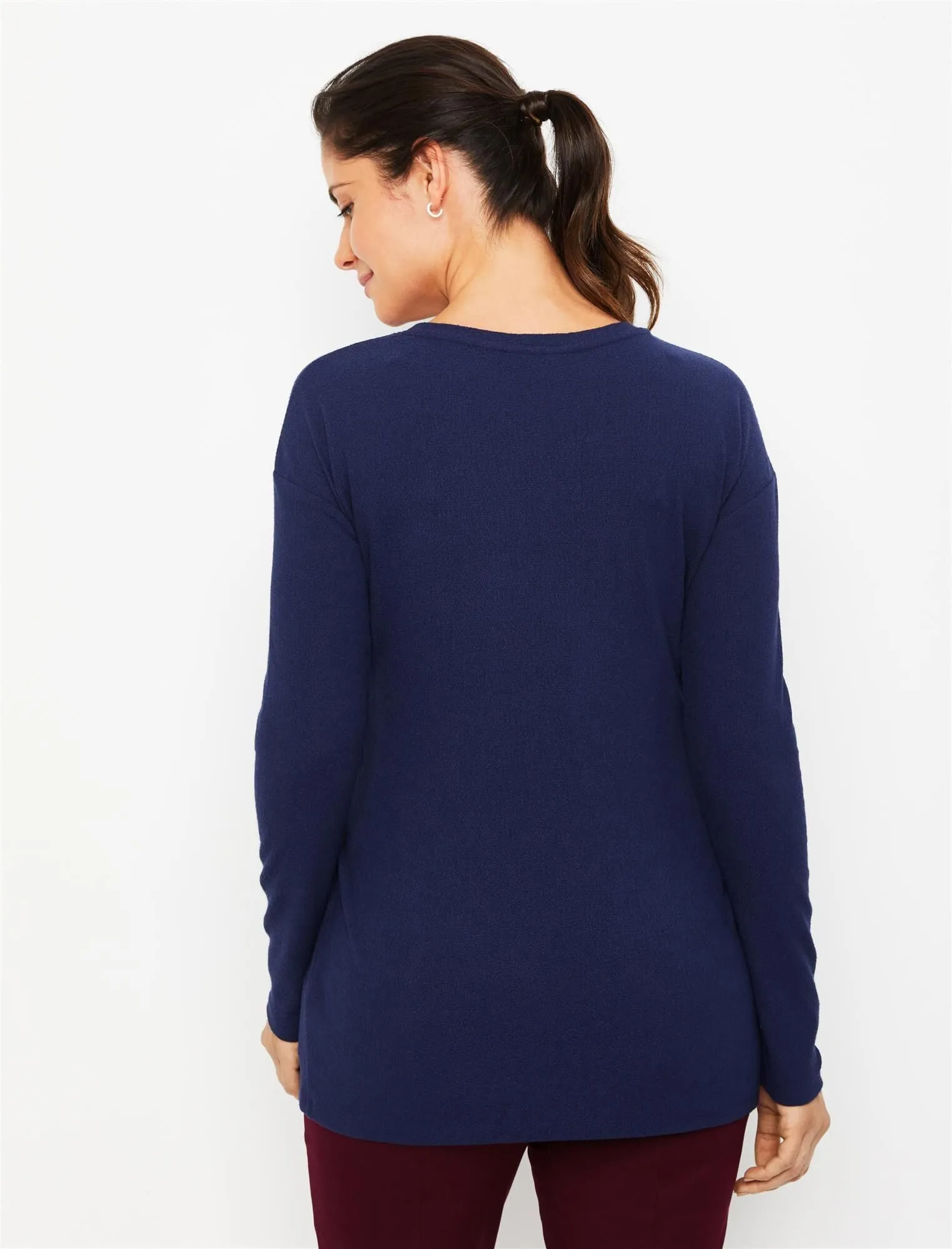 Dolman Sleeve Crepe Maternity Top in Peacoat