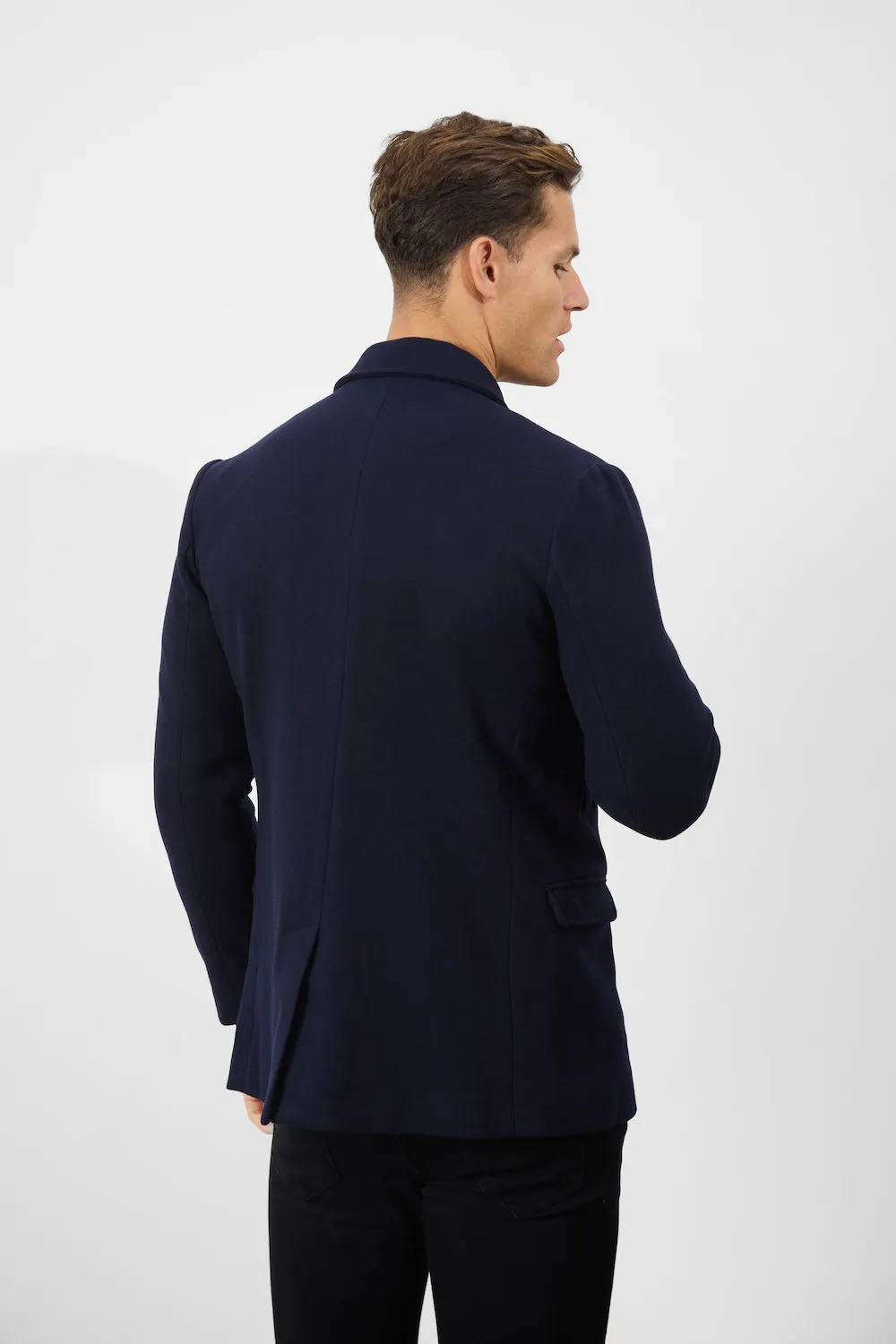 Double Breasted Peacoat in Navy