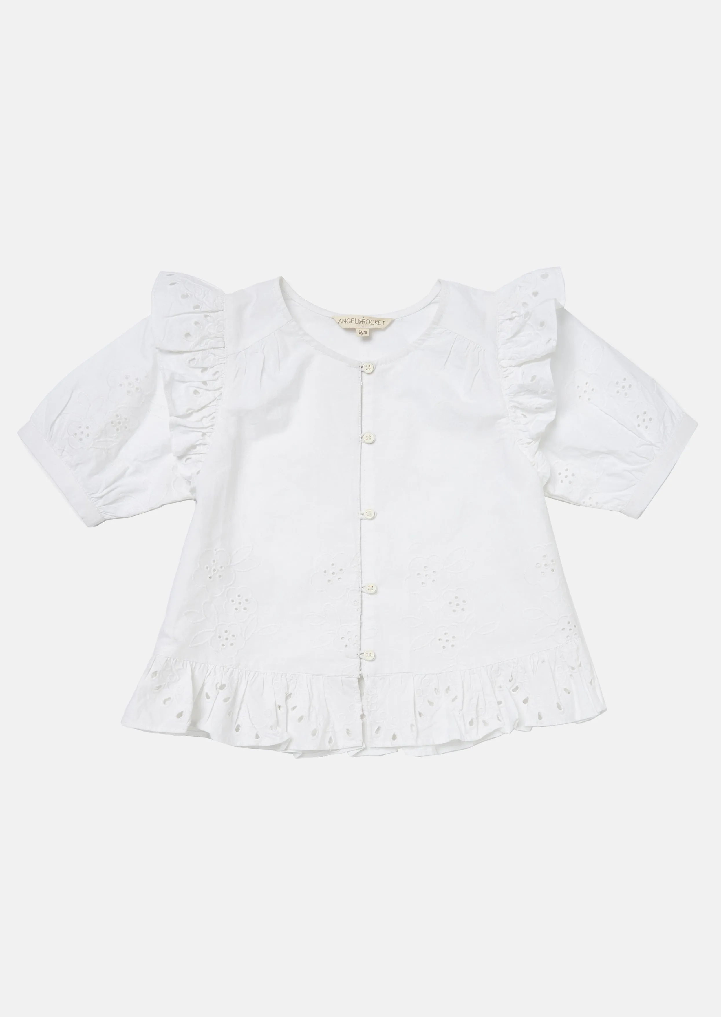 Eden White Broderie Woven Top