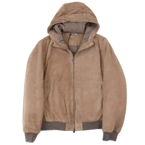 Fedeli Down-Filled Suede Short Parka