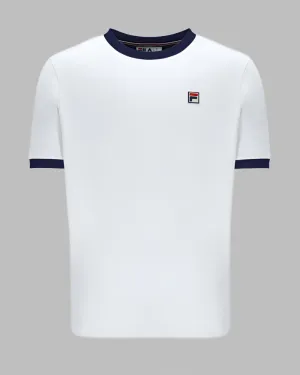 FILA Marconi Essential Ringer T Shirt White/Navy