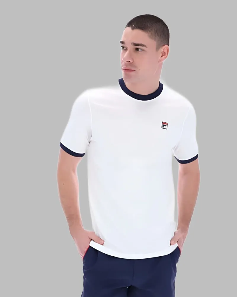 FILA Marconi Essential Ringer T Shirt White/Navy