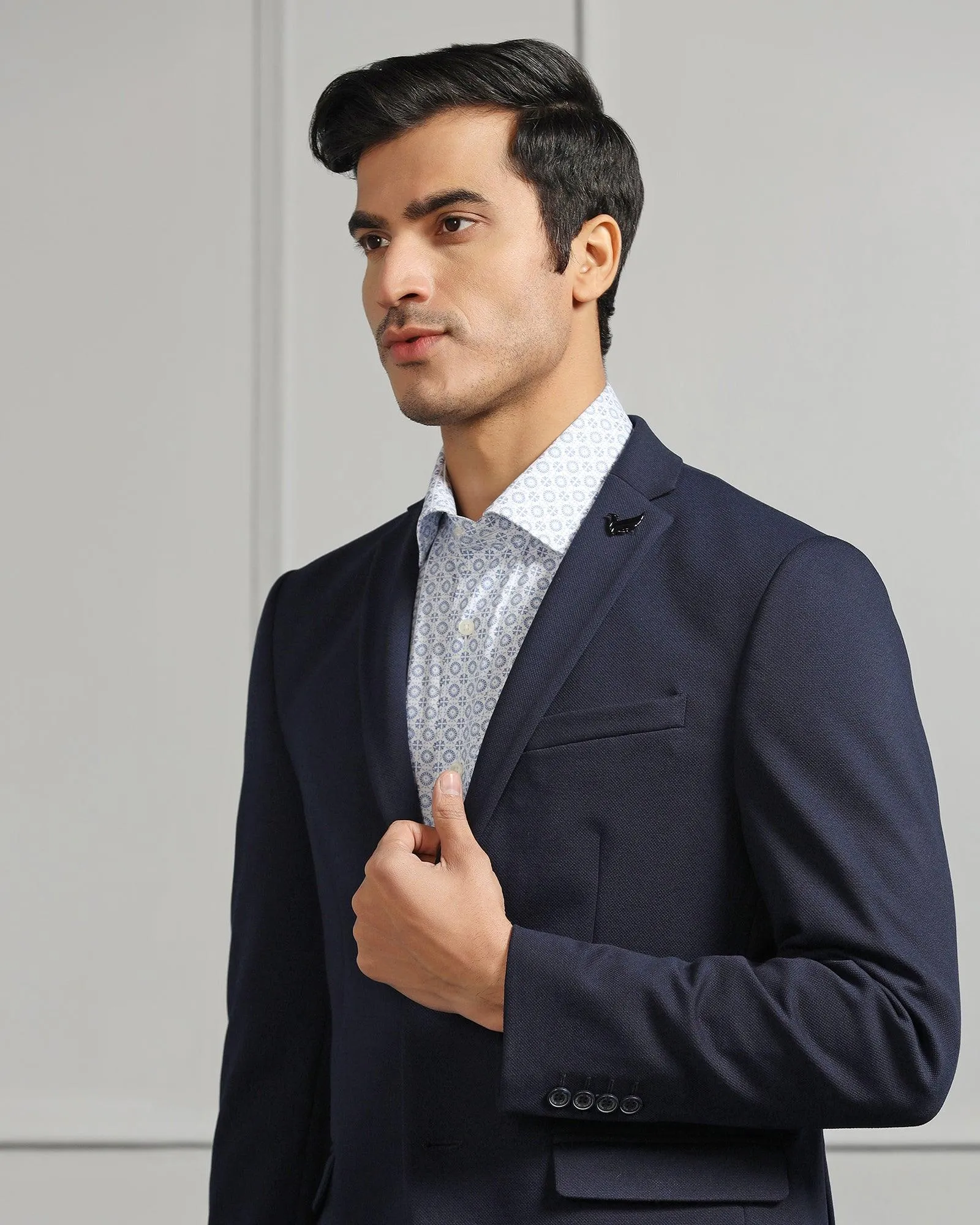 Formal Navy Textured Blazer - Caleb