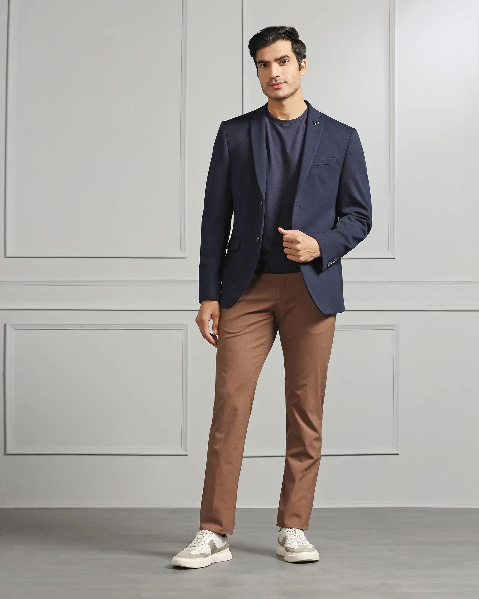 Formal Navy Textured Blazer - Caleb