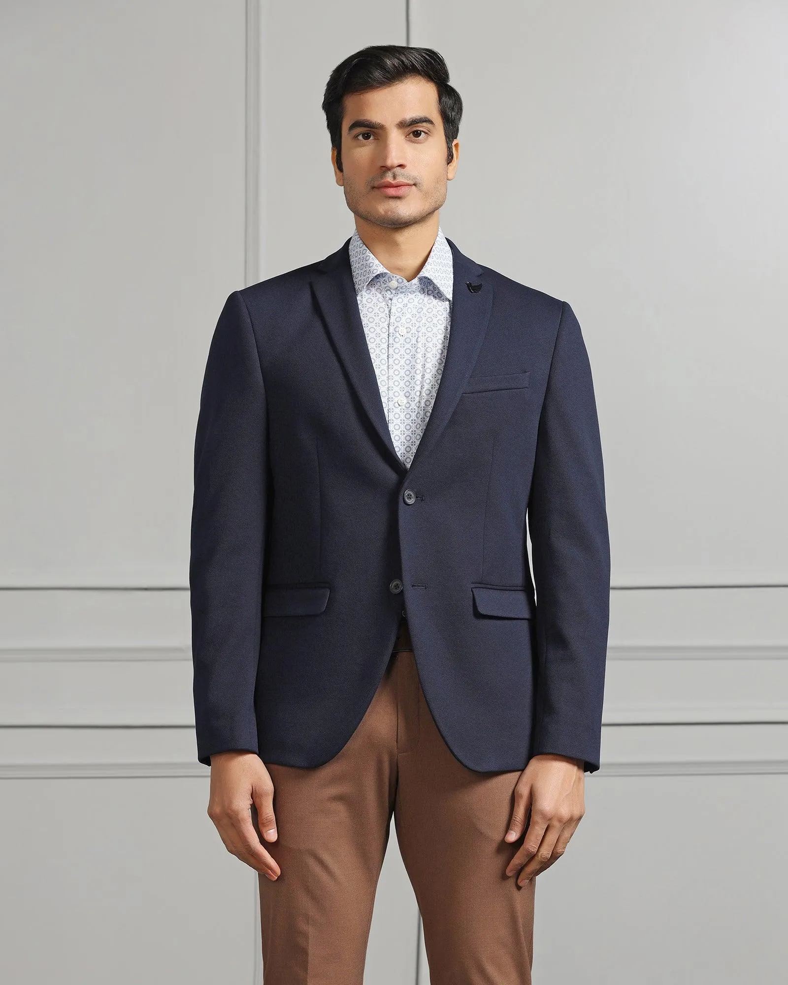 Formal Navy Textured Blazer - Caleb