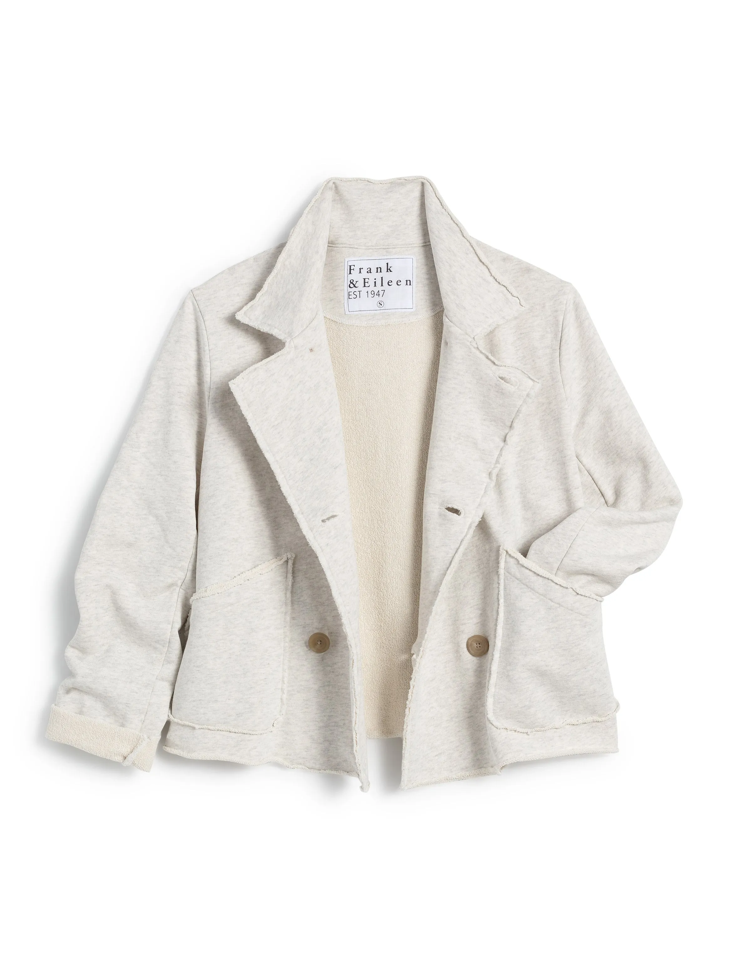 Frank & Eileen - Mini Belfast Crop Peacoat in Heather White Melange