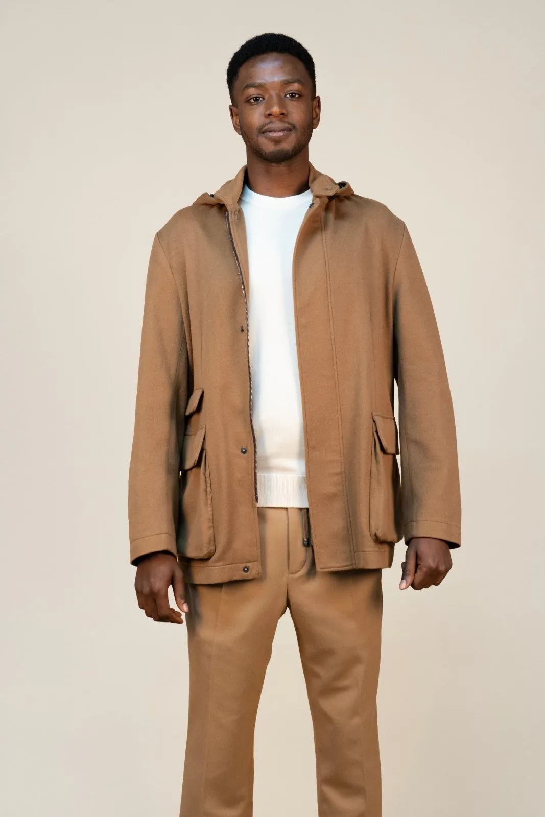 Golden Sand Cashmere Parka