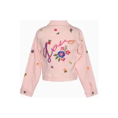 Hannah Banana Floral Embroidered Denim Jacket