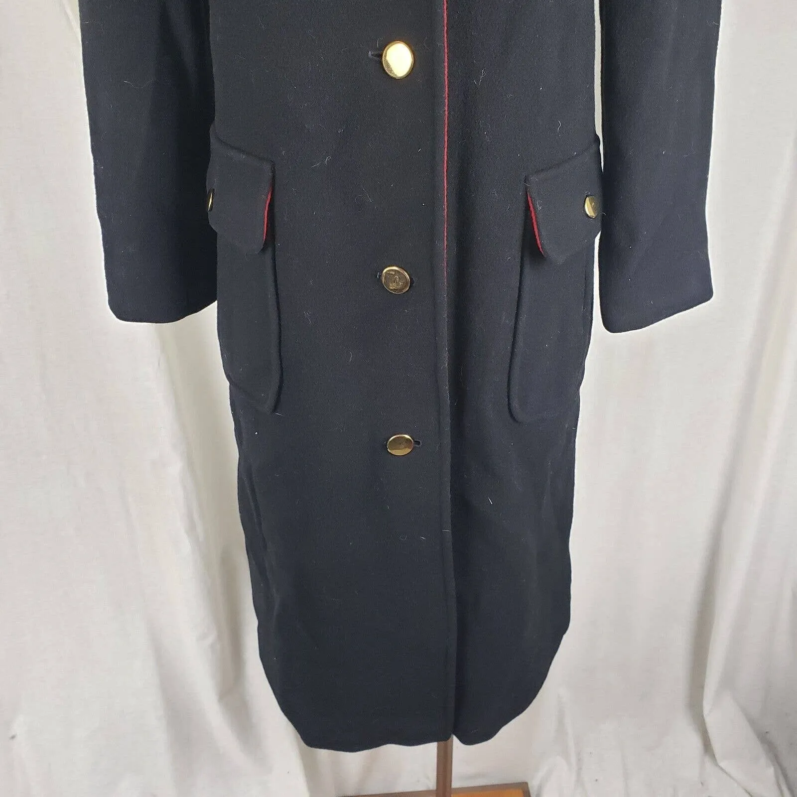 ilie Wacs Bergdorf Goodman Winter Wool Military Colorblock Peacoat Coat Womens 4