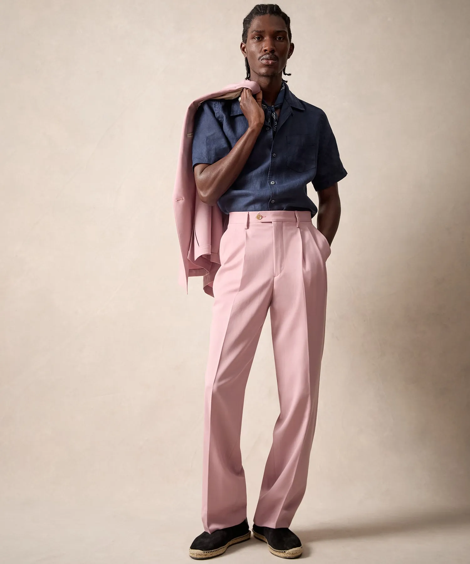 Italian Gabardine Wythe Trouser in Pink