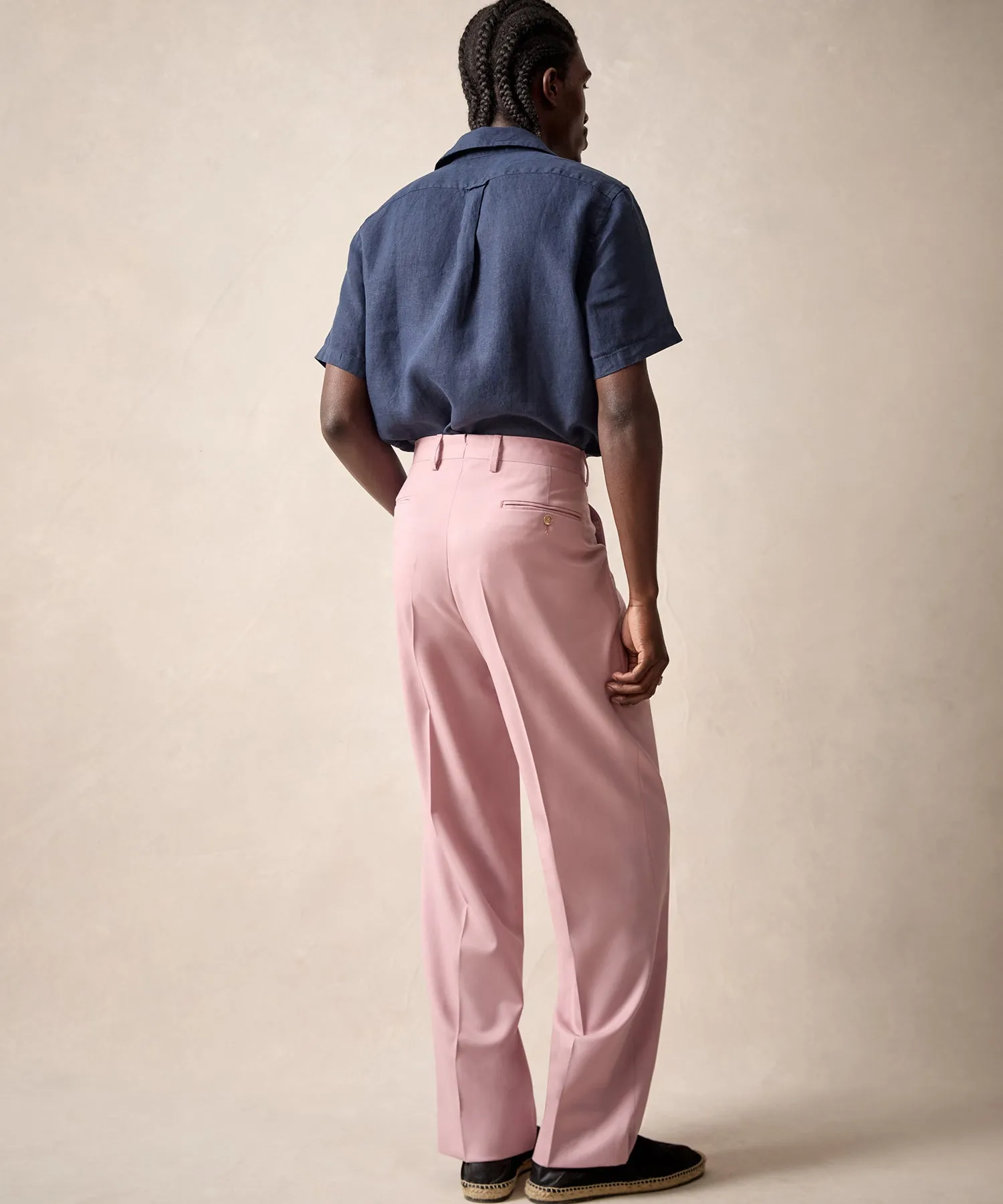 Italian Gabardine Wythe Trouser in Pink