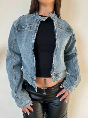 Judy Denim Biker Jacket (Medium Denim)