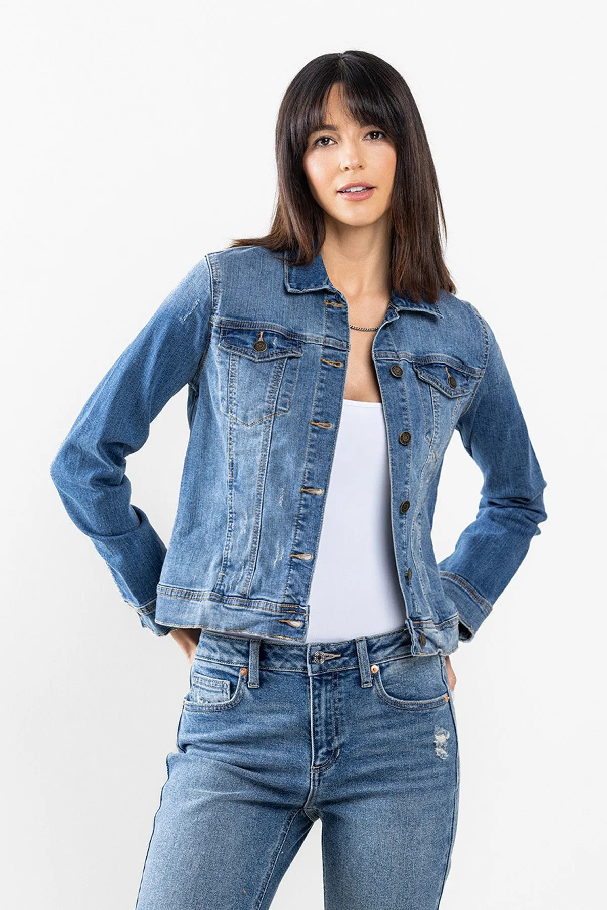 Light Distressed Denim Jacket