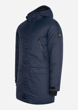 Long line internal padded jacket - dark navy