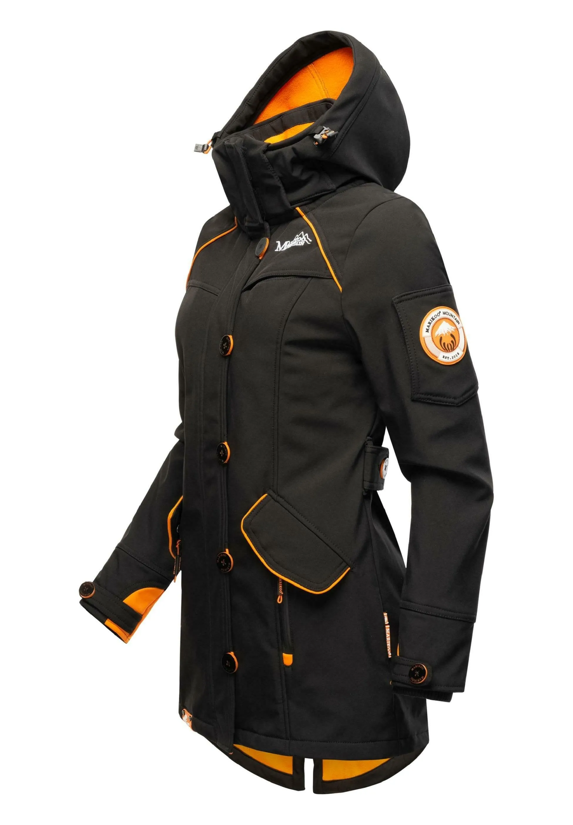 Marikoo parka with hood, black