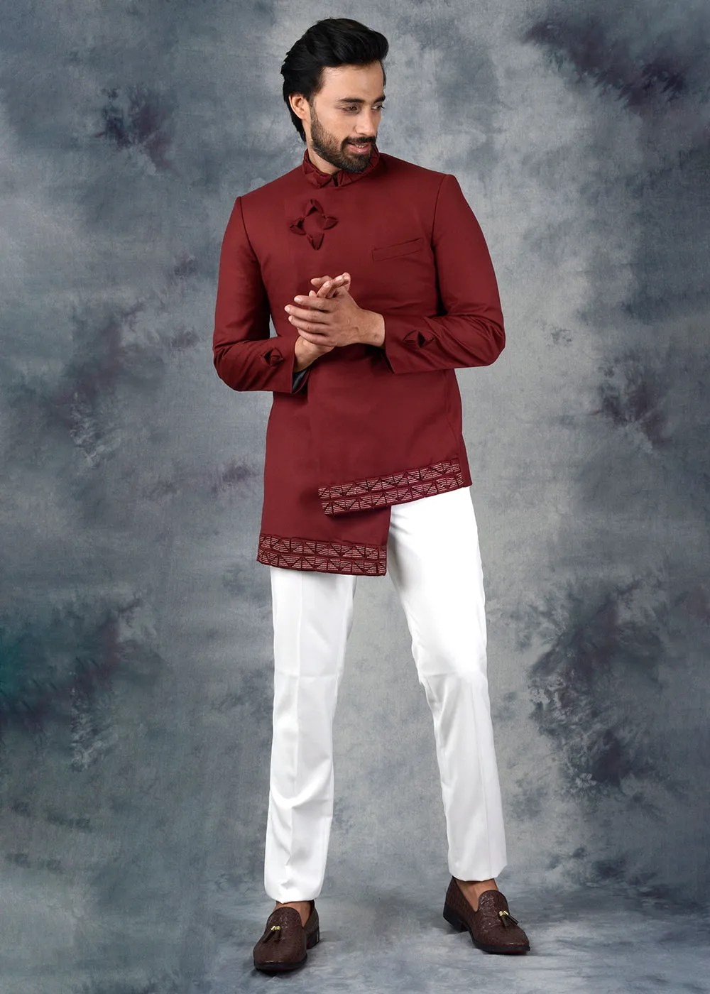 Maroon Jodhpuri Suit | Siddhesh Chauhan