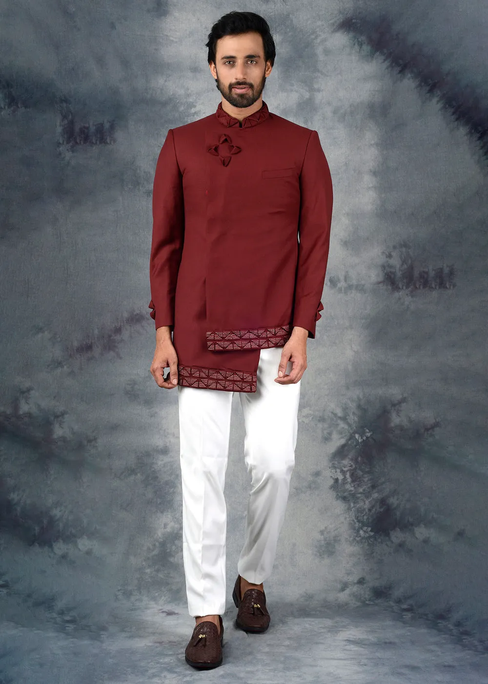 Maroon Jodhpuri Suit | Siddhesh Chauhan