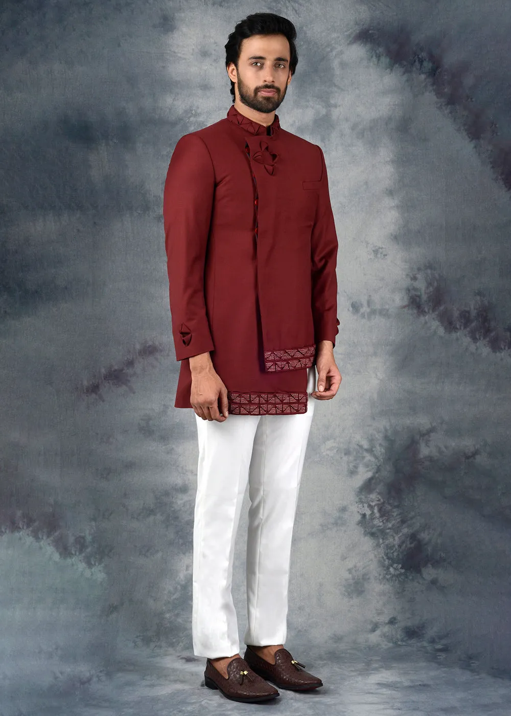 Maroon Jodhpuri Suit | Siddhesh Chauhan