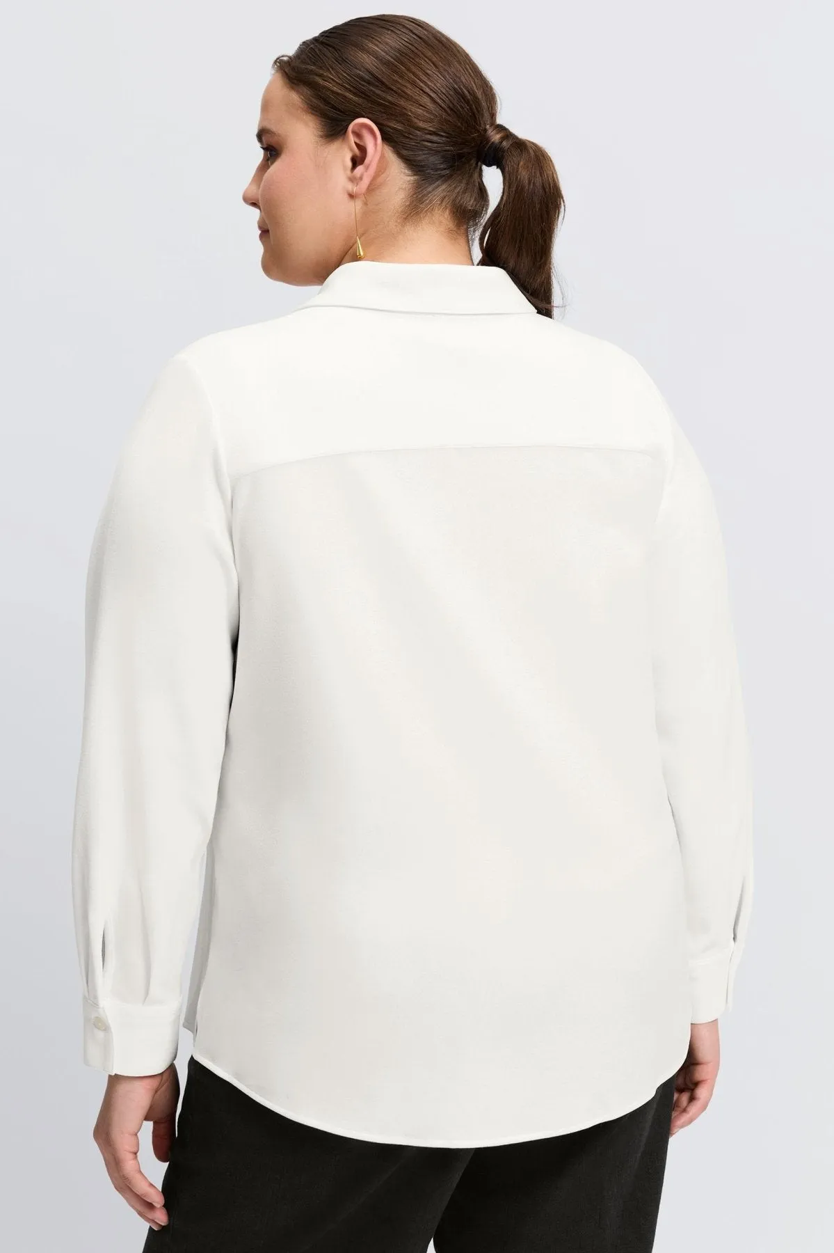 Mary Plus Knit Crepe Shirt