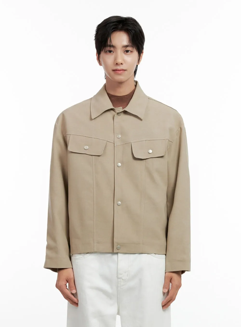 Men's Button Collared Refined Jacket IN401