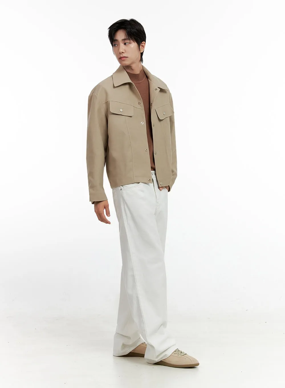 Men's Button Collared Refined Jacket IN401