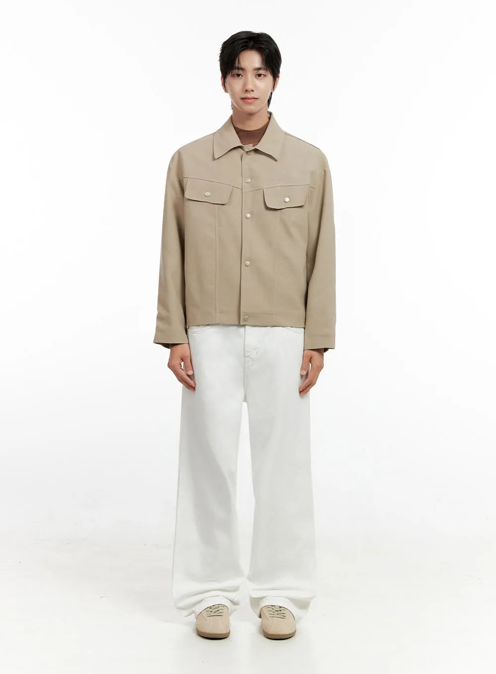 Men's Button Collared Refined Jacket IN401