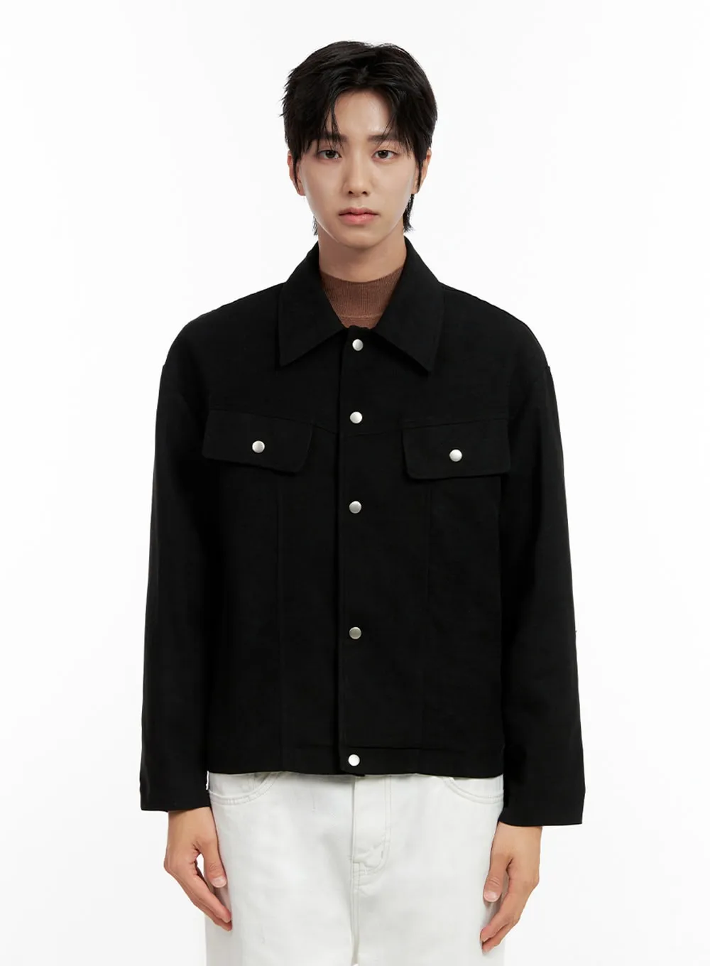 Men's Button Collared Refined Jacket IN401