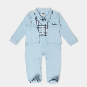 Misty Baby Blue Sleep Suit with Booties