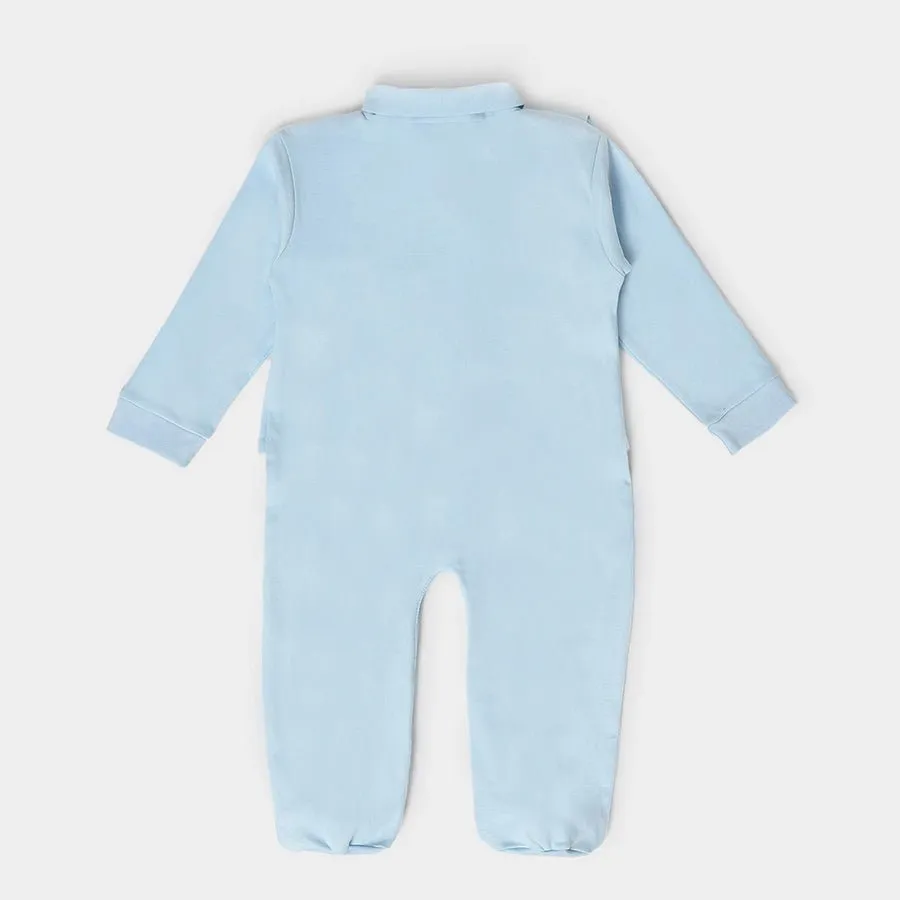 Misty Baby Blue Sleep Suit with Booties