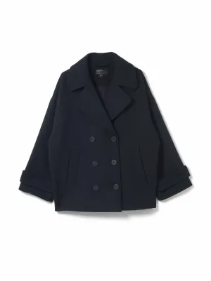 Navy wool-blend peacoat