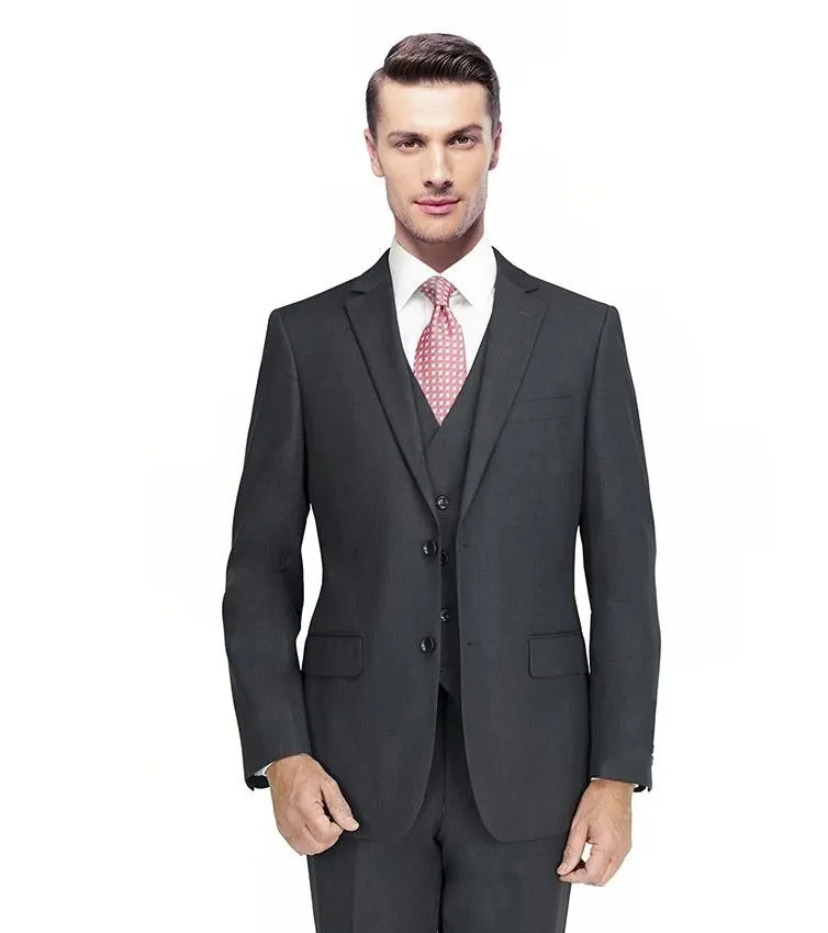 New York Man Italian Designer Charcoal 2 Piece Suit (available in Slim or Modern fit)