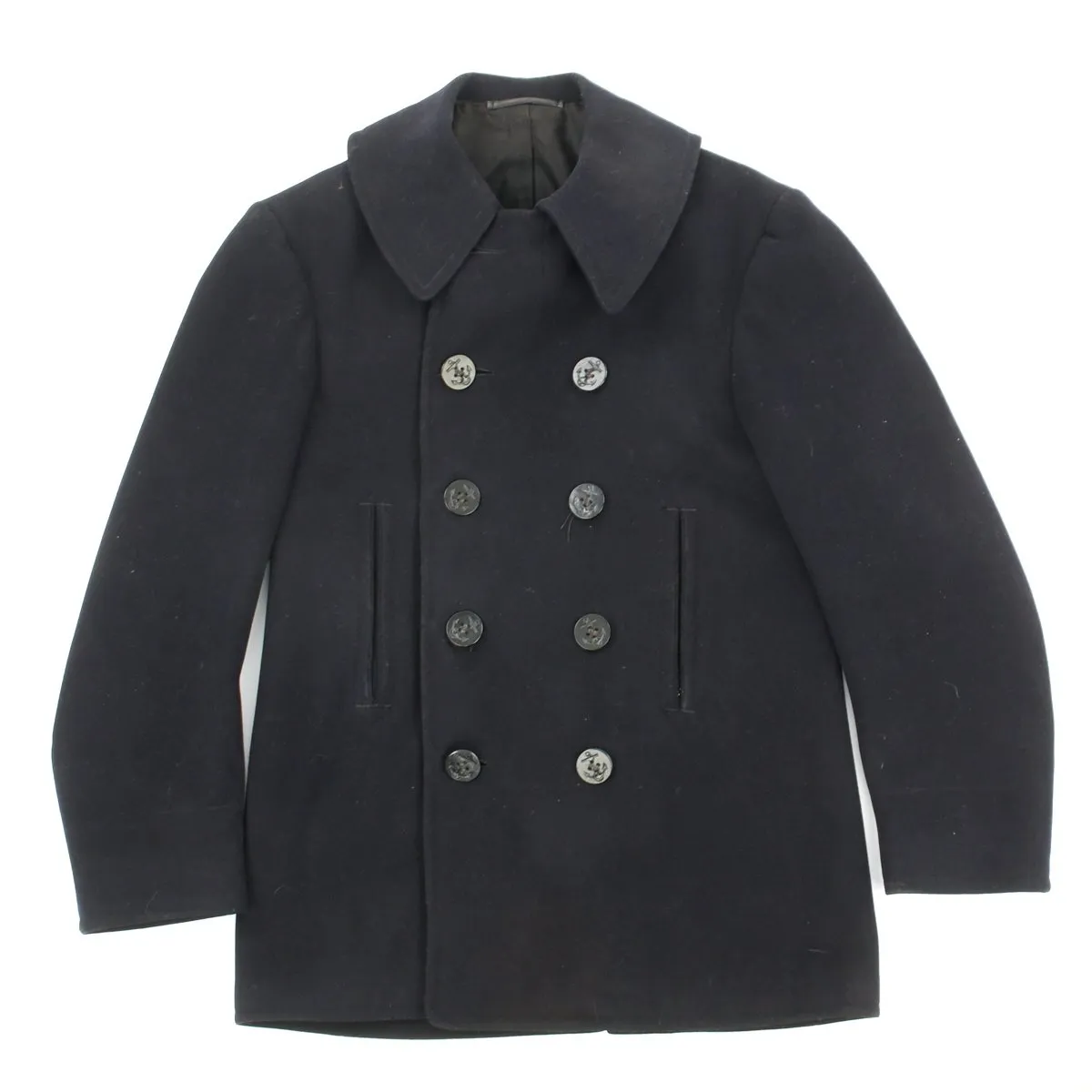 Original WWII U.S. Navy 10 Button Wool Pea Coat by Naval Clothing Factory - Size 40