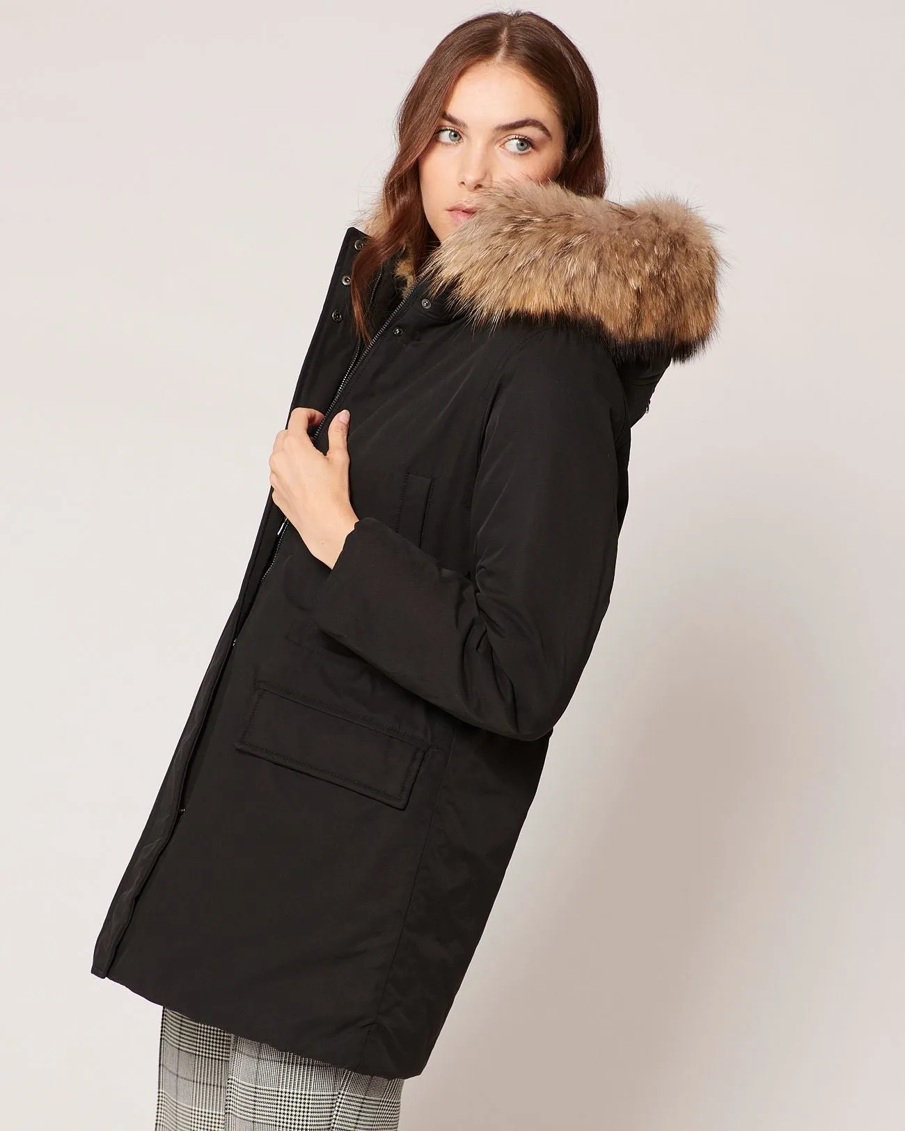 Parka Mi-Longue Noire