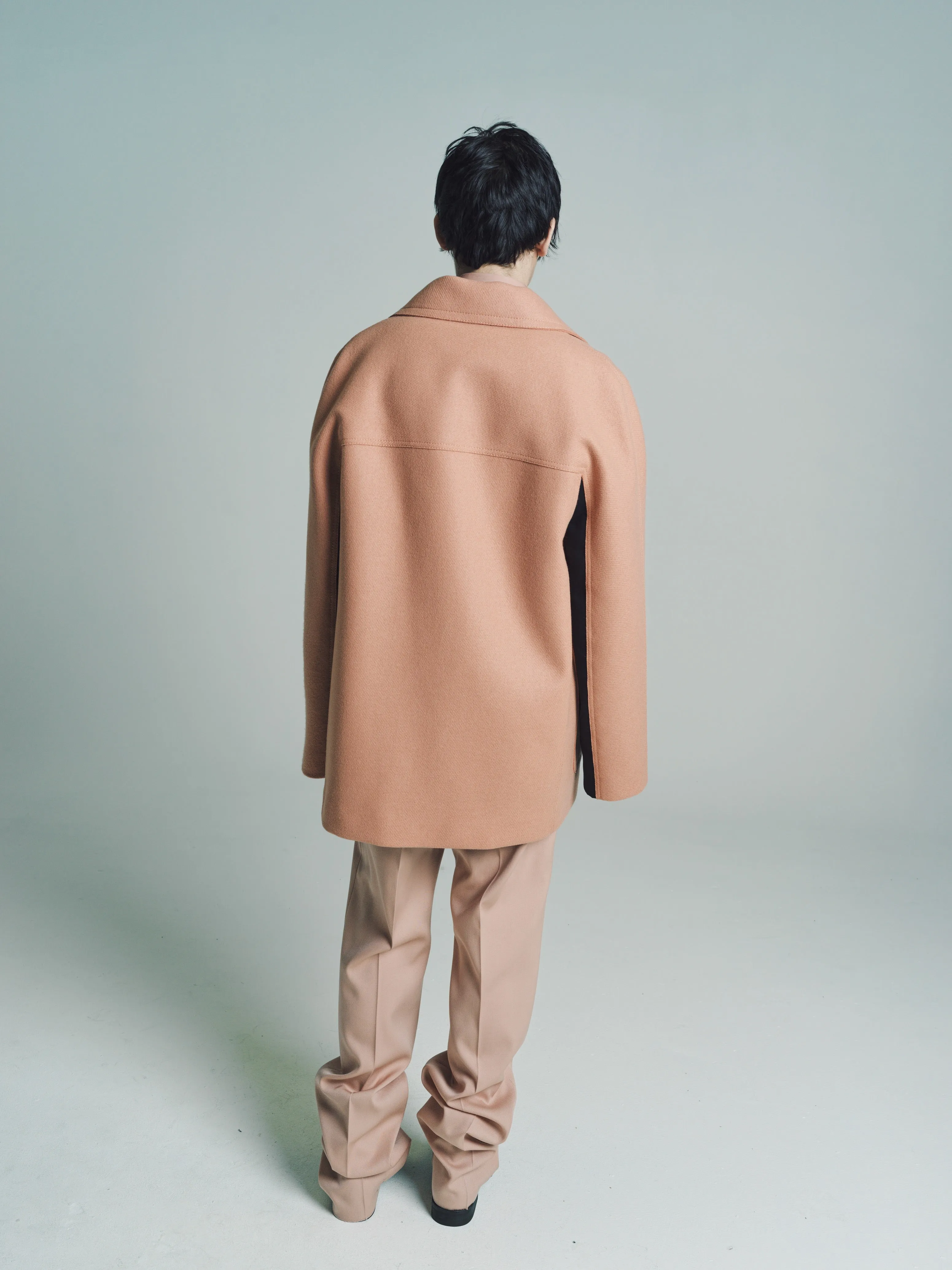 Pink Clay Contrast Panel Peacoat